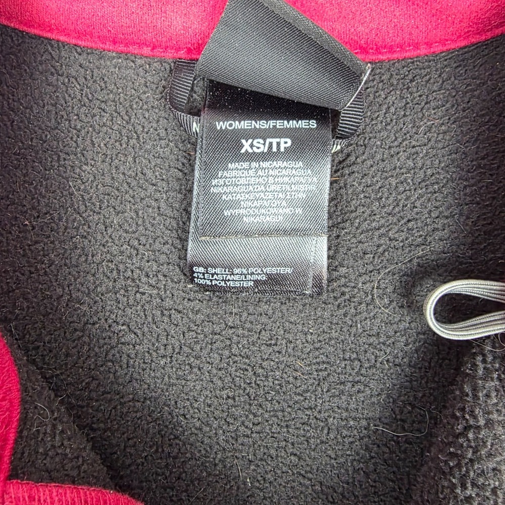 North Face Full Zip Jacket Women XS Soft Shell Fleece Lined Black Pink - Picture 2 of 4